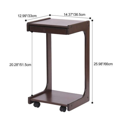 Contemporary Wood C-Shaped 2-Tier Side Table