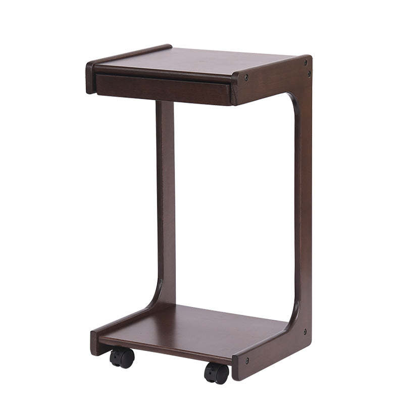 Contemporary Wood C-Shaped 2-Tier Side Table