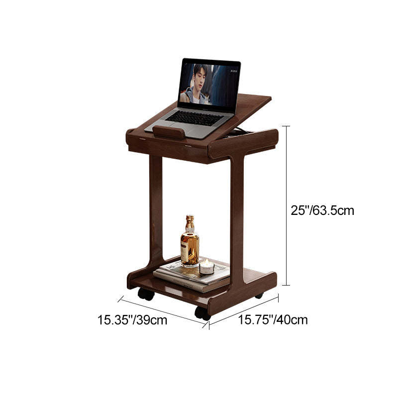 Vintage Oak Movable 2-Tier Side Table