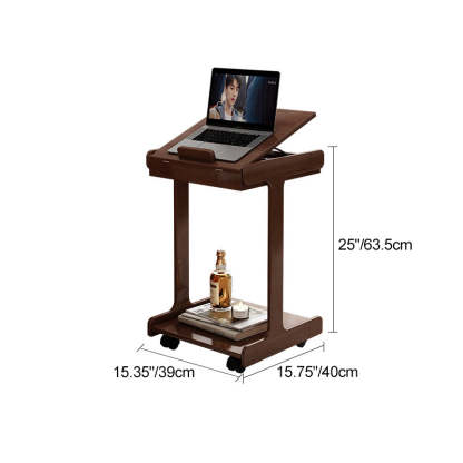 Vintage Oak Movable 2-Tier Side Table