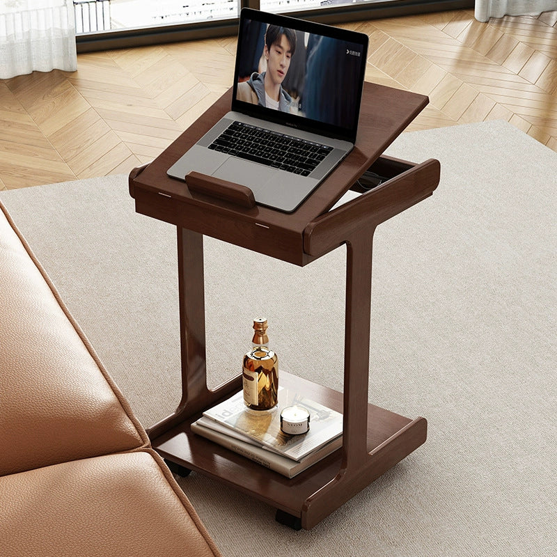 Vintage Oak Movable 2-Tier Side Table