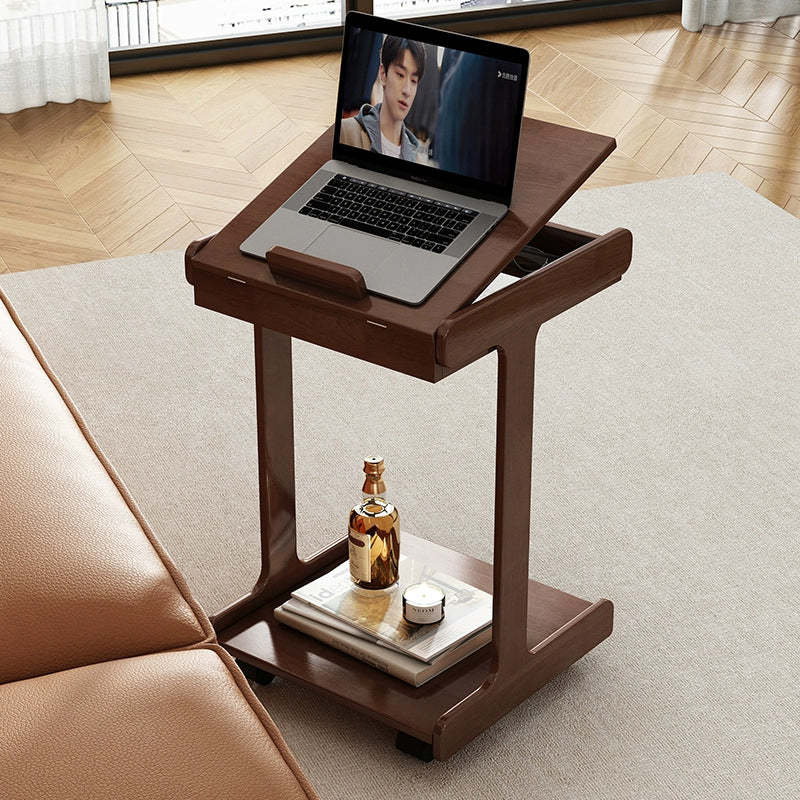 Vintage Oak Movable 2-Tier Side Table