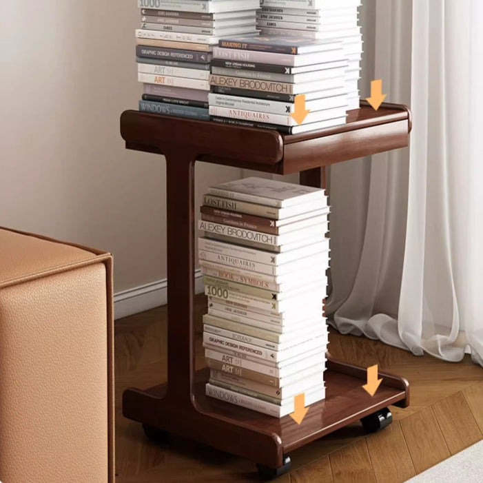 Vintage Oak Movable 2-Tier Side Table