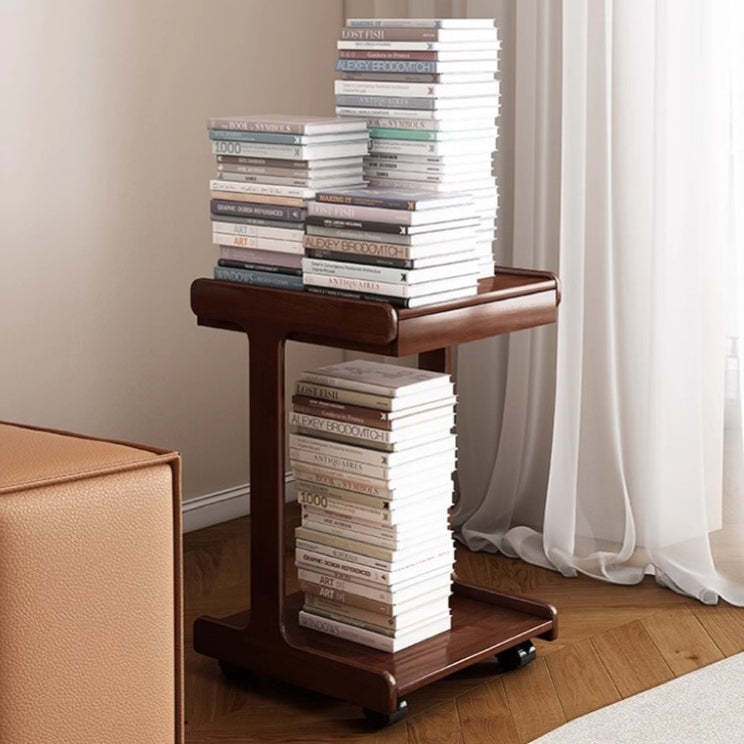 Vintage Oak Movable 2-Tier Side Table