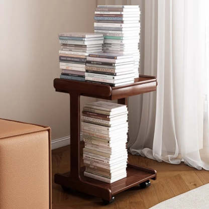 Vintage Oak Movable 2-Tier Side Table