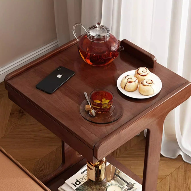 Vintage Oak Movable 2-Tier Side Table