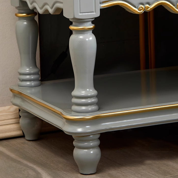 Modern Textured Wood 2-Drawer Nightstand