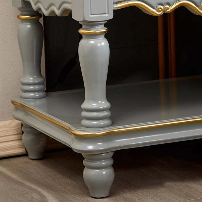 Modern Textured Wood 2-Drawer Nightstand