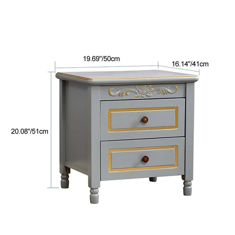 Modern Textured Wood 2-Drawer Nightstand
