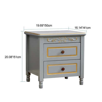 Modern Textured Wood 2-Drawer Nightstand