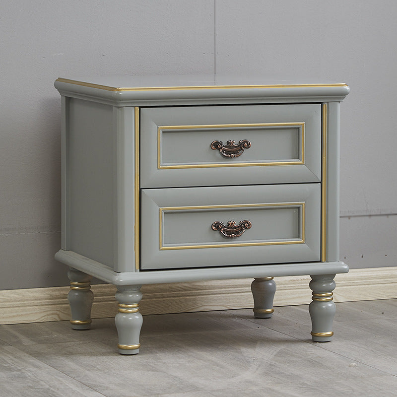 Modern Textured Wood 2-Drawer Nightstand