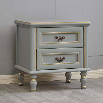Modern Textured Wood 2-Drawer Nightstand