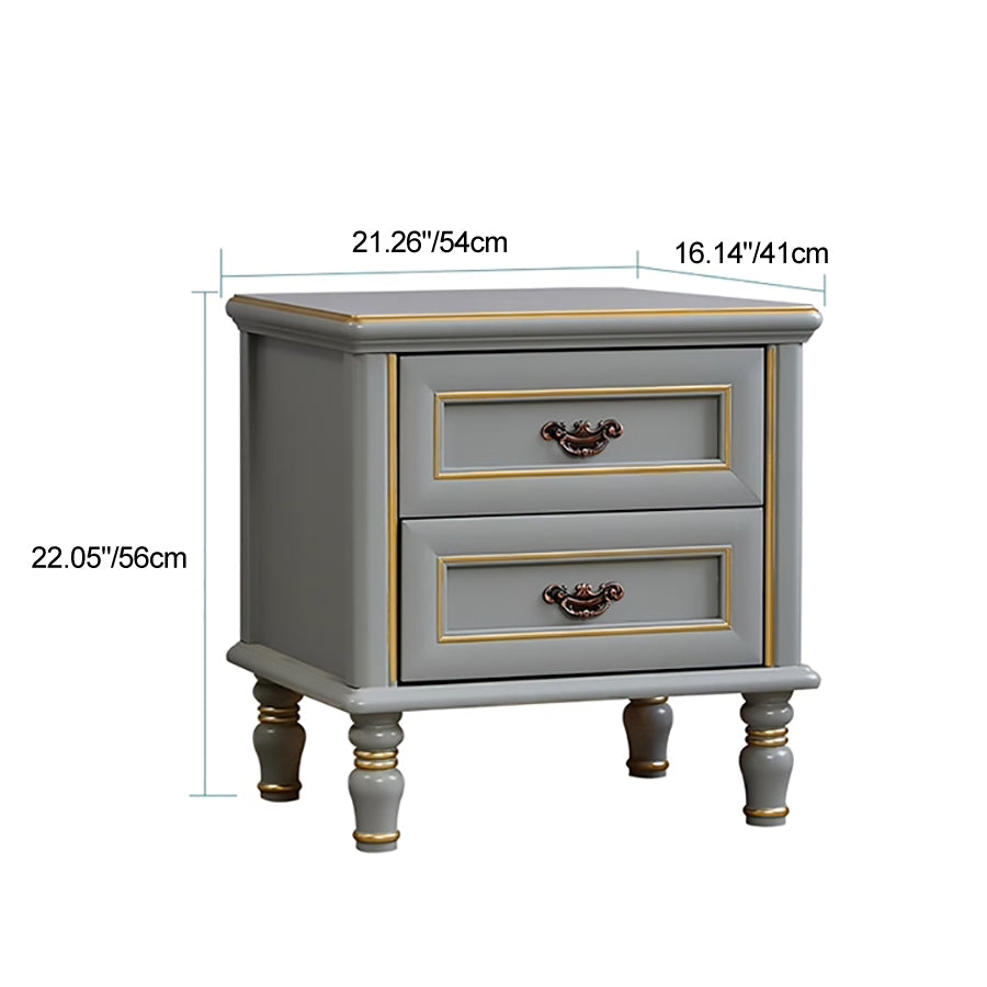 Modern Textured Wood 2-Drawer Nightstand
