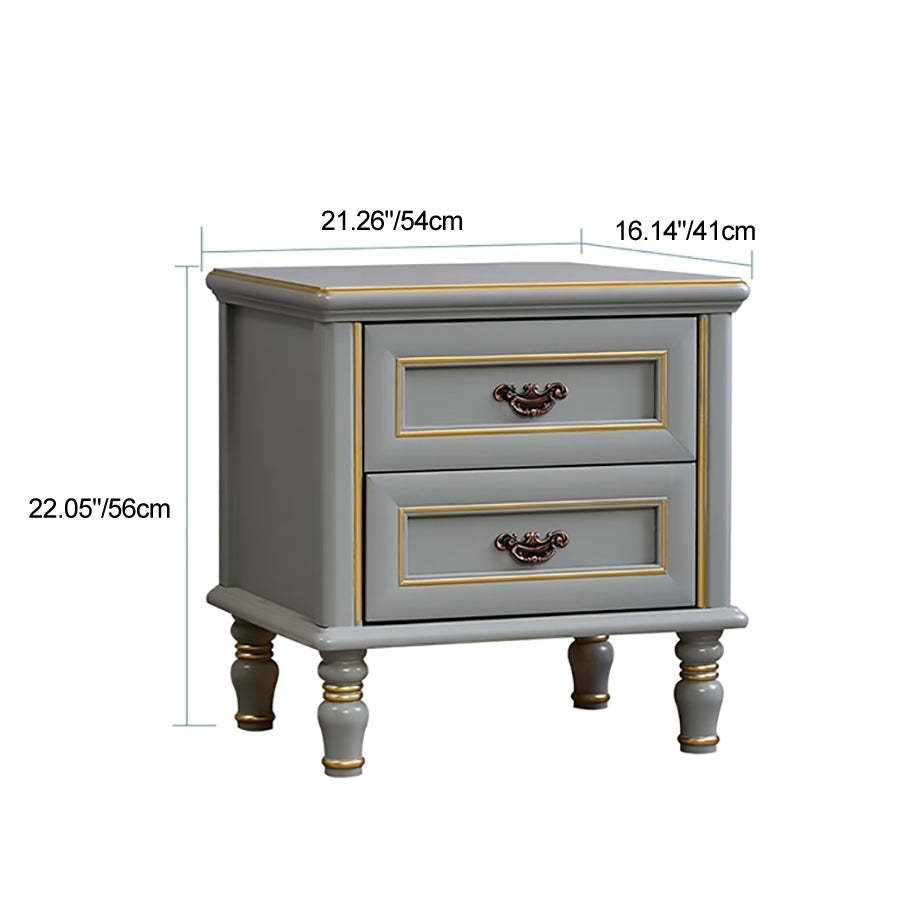 Modern Textured Wood 2-Drawer Nightstand