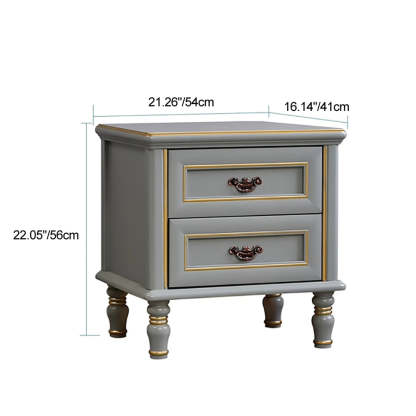 Modern Textured Wood 2-Drawer Nightstand