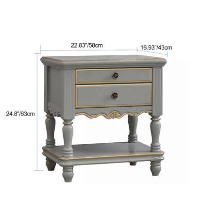 Modern Textured Wood 2-Drawer Nightstand