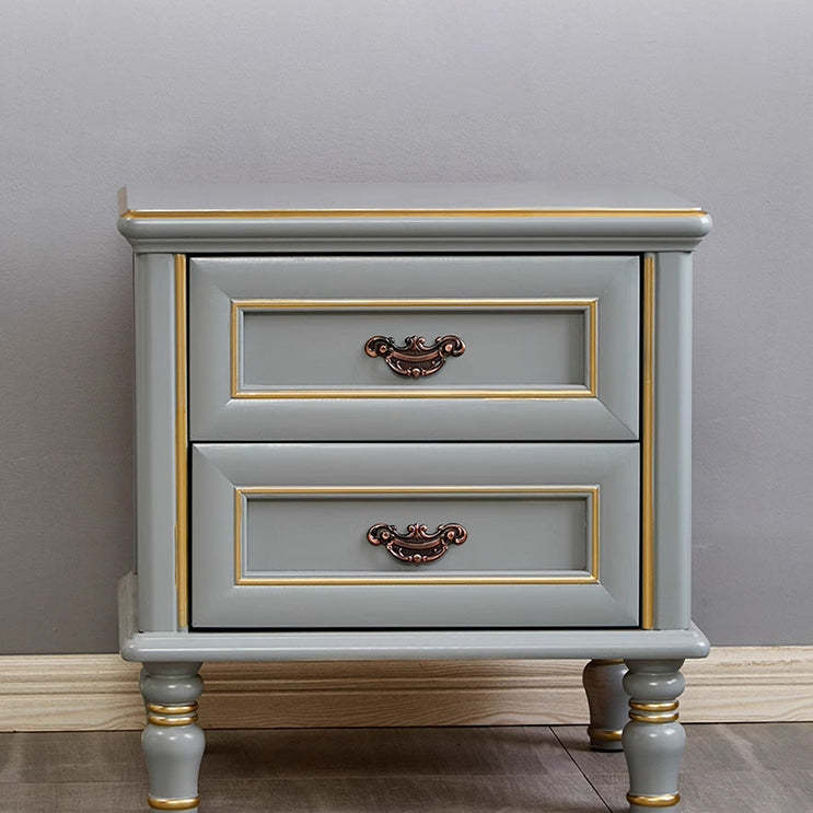 Modern Textured Wood 2-Drawer Nightstand
