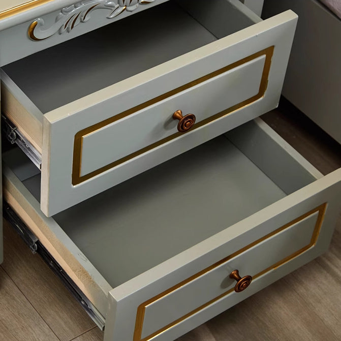 Modern Textured Wood 2-Drawer Nightstand