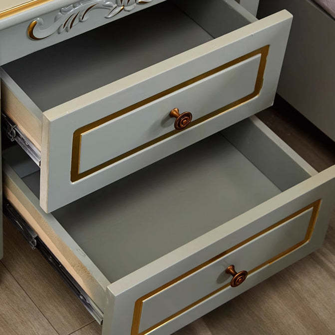 Modern Textured Wood 2-Drawer Nightstand