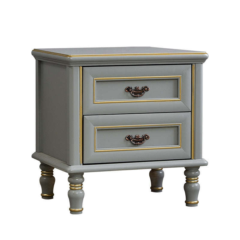 Modern Textured Wood 2-Drawer Nightstand