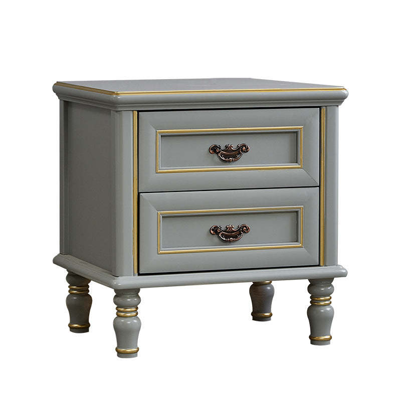 Modern Textured Wood 2-Drawer Nightstand