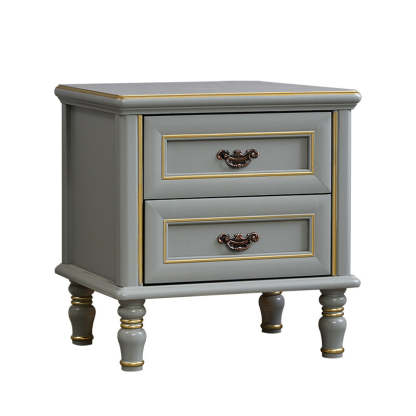 Modern Textured Wood 2-Drawer Nightstand