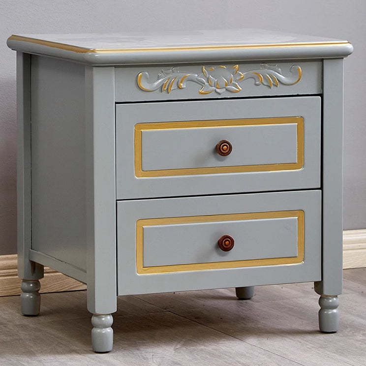 Modern Textured Wood 2-Drawer Nightstand