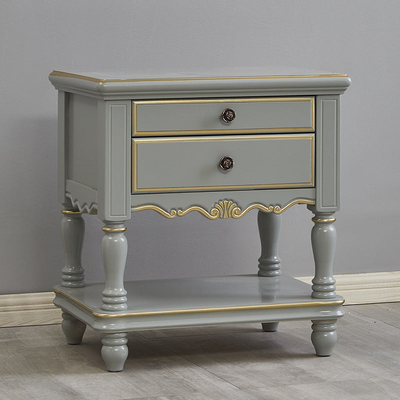 Modern Textured Wood 2-Drawer Nightstand