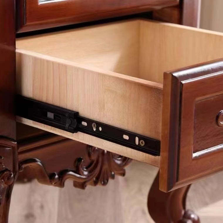 Chinese Textured Wood 2-Drawer Nightstand