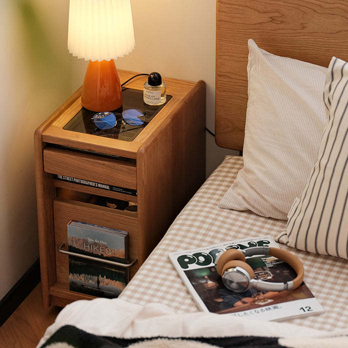 Traditional decor 3-tier wood steel nightstands