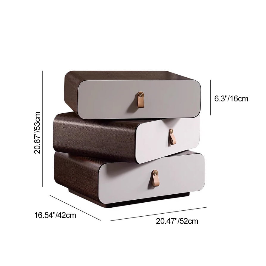 Contemporary Engineered Wood 3-Drawer Nightstand