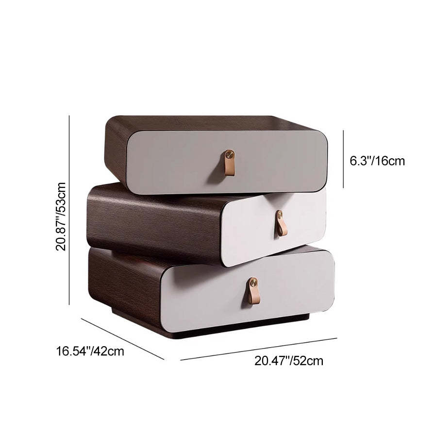 Contemporary Engineered Wood 3-Drawer Nightstand