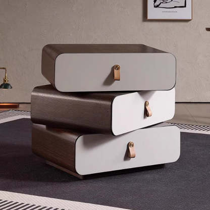 Contemporary Engineered Wood 3-Drawer Nightstand