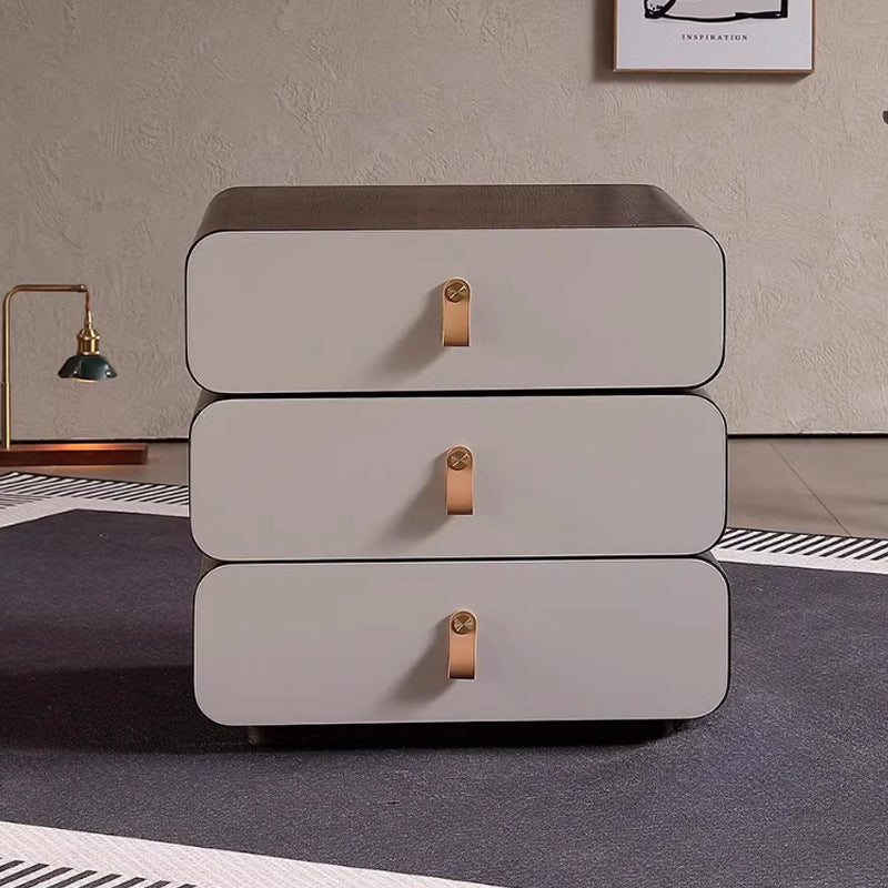 Contemporary Engineered Wood 3-Drawer Nightstand