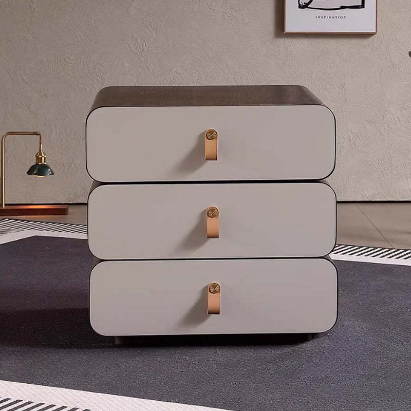 Contemporary Engineered Wood 3-Drawer Nightstand