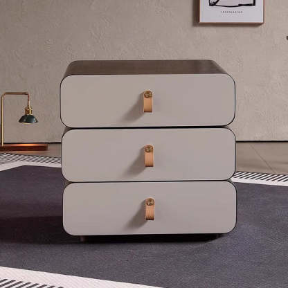 Contemporary Engineered Wood 3-Drawer Nightstand