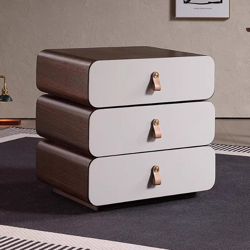 Contemporary Engineered Wood 3-Drawer Nightstand
