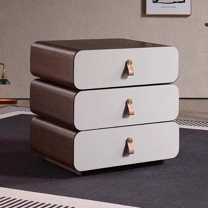 Contemporary Engineered Wood 3-Drawer Nightstand
