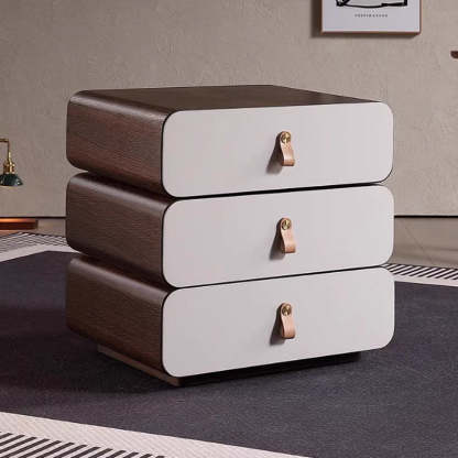 Contemporary Engineered Wood 3-Drawer Nightstand
