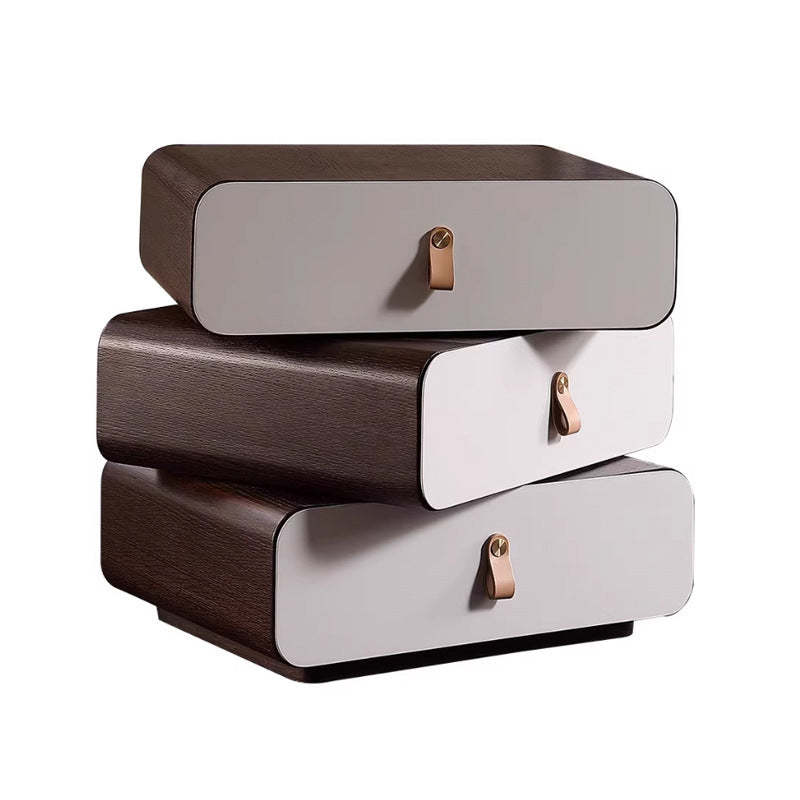 Contemporary Engineered Wood 3-Drawer Nightstand