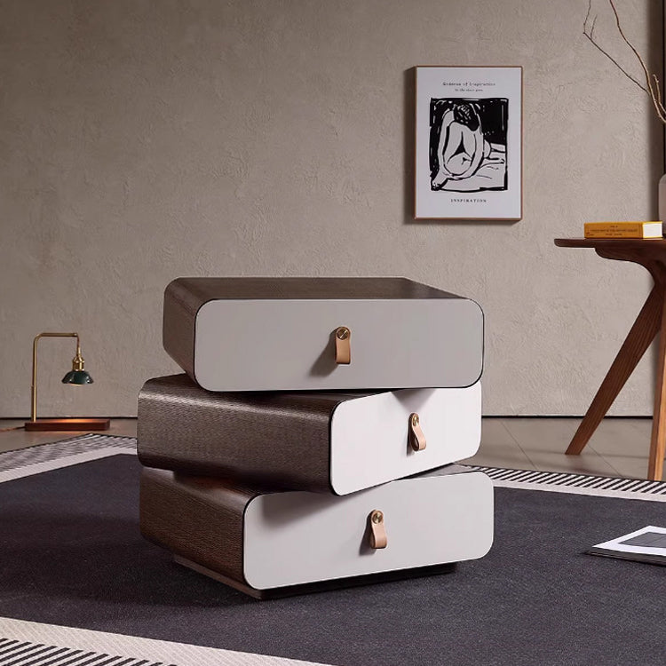 Contemporary Engineered Wood 3-Drawer Nightstand
