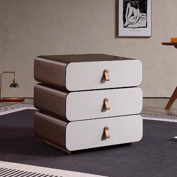 Contemporary Engineered Wood 3-Drawer Nightstand