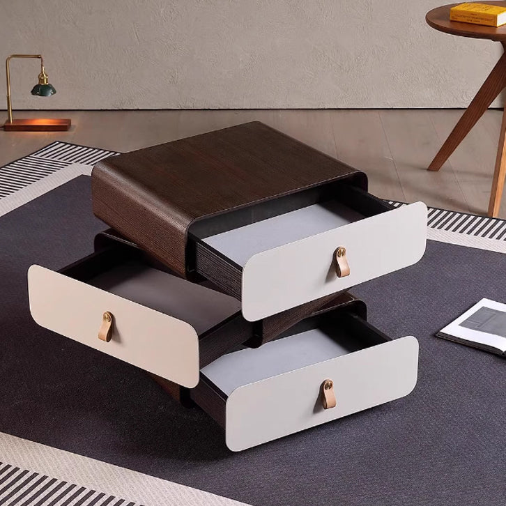 Contemporary Engineered Wood 3-Drawer Nightstand