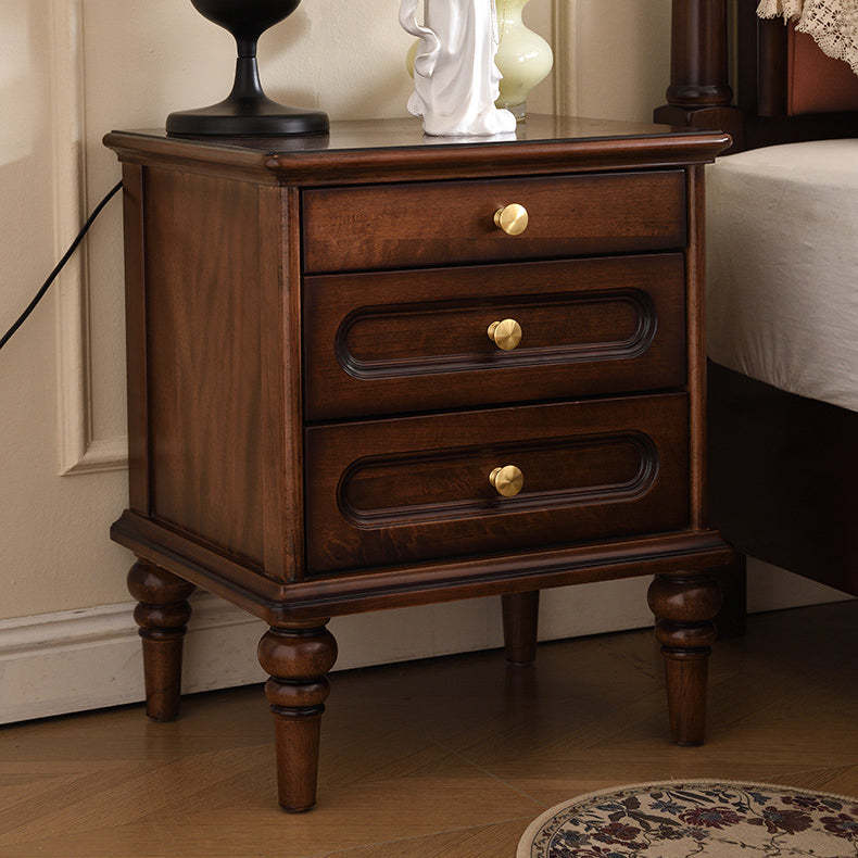 Traditional 3-drawer frame nightstands in wood — 3-Drawer - 18.9" L x 15.75" W x 22.64" H