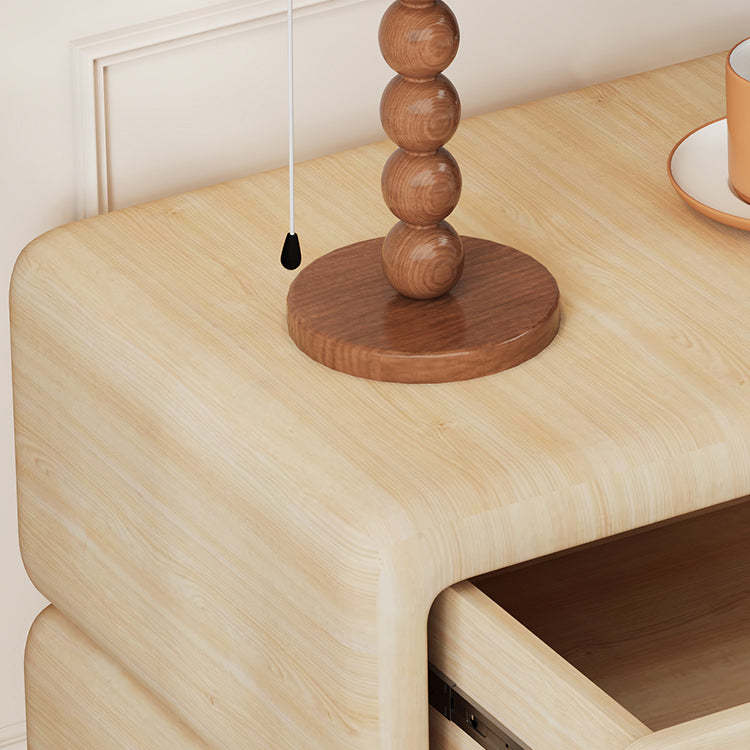 Minimalist Faux Leather 2-Drawer Nightstand — White