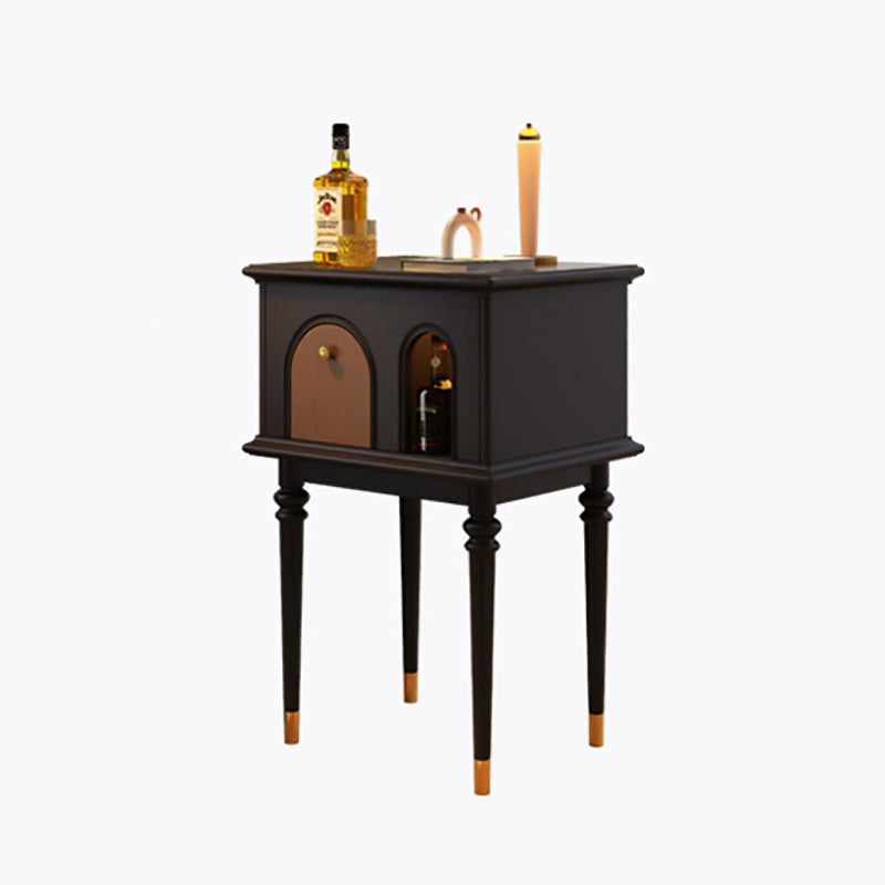 French Wood Rounded Cylindrical Side Table