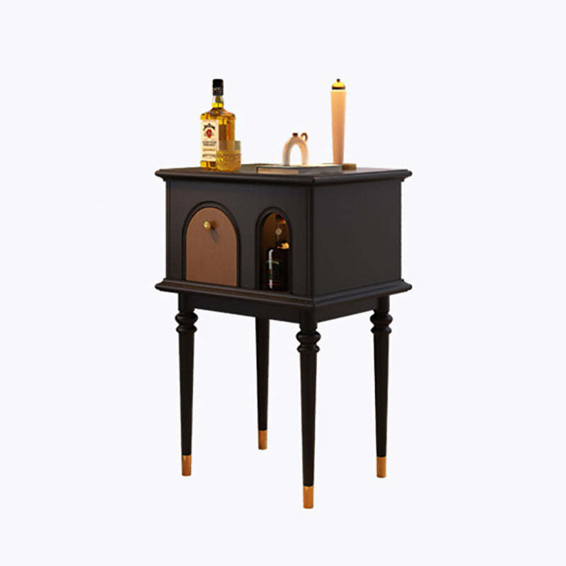 French Wood Rounded Cylindrical Side Table