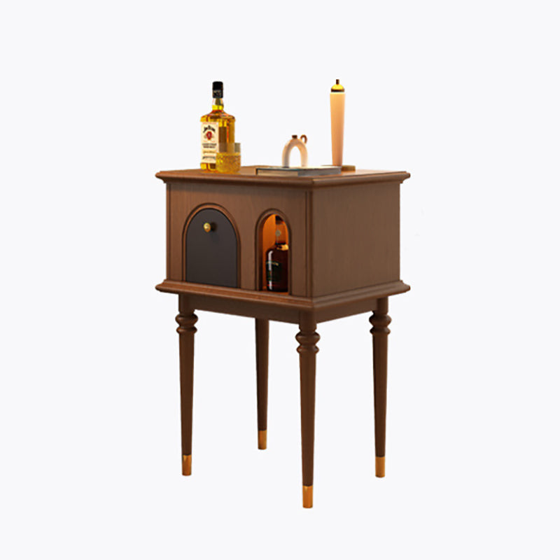 French Wood Rounded Cylindrical Side Table