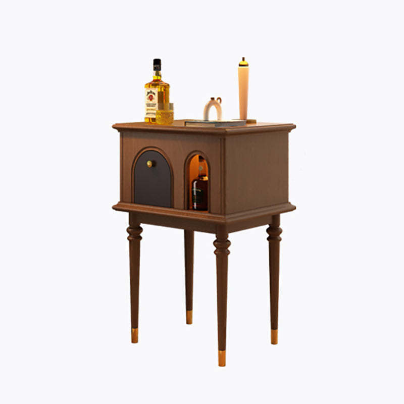 French Wood Rounded Cylindrical Side Table