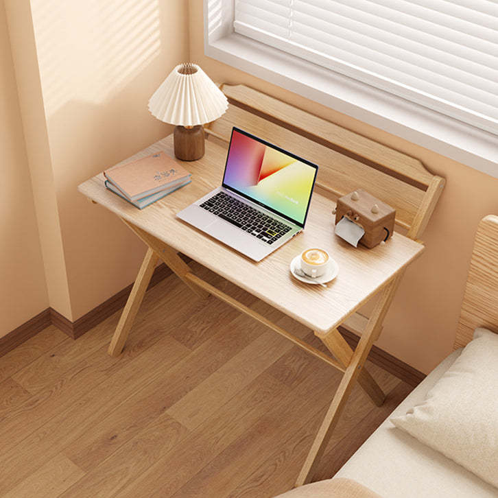 Lighom minimalist x-shaped foldable wood end & side tables — 39.37" L x 19.29" W x 29.53" H / Natural
